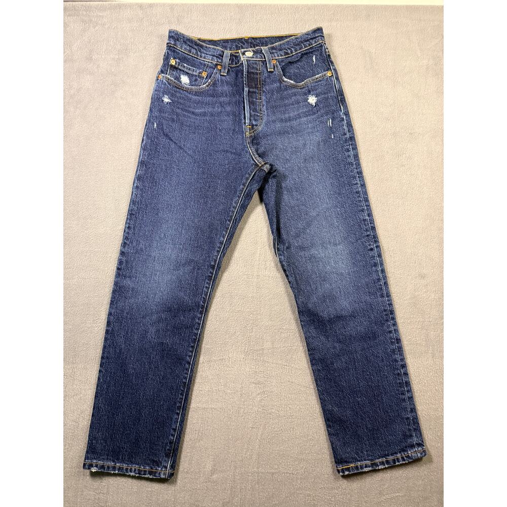 Levi's 501 Ankle Straight Leg Jeans Dark Wash Women's Size 27 (26" inseam)